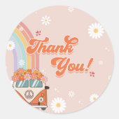 Een groovy 1e verjaardagsfeestje ronde sticker (Voorkant)