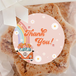 Een groovy 1e verjaardagsfeestje ronde sticker