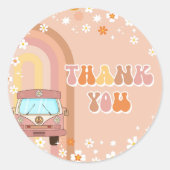 Een groovy 1e verjaardagsfeestje ronde sticker (Voorkant)