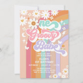 Een Groovy Babe 1e Daisy Rainbow Verjaardag Kaart (Voorkant)
