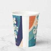 EEN Groovy Babe 1e Verjaardag Groovy One Papieren Bekers (Rechts)