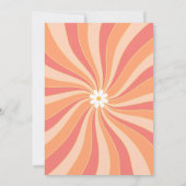 Een Groovy Babe Pink Daisy 70s Bloemen 1e Verjaard Kaart (Achterkant)