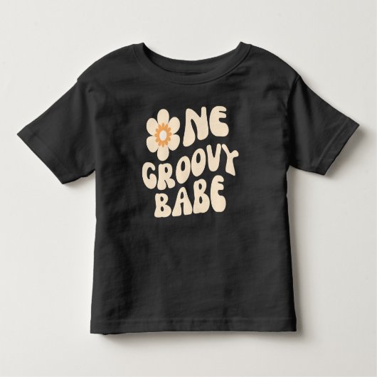 Een Groovy Babe Retro Daisy 70s Verjaardagsmeisje  Kinder Shirts (Voorkant)