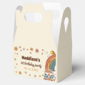 Een groovy babe retro regenboog 1e verjaardag bedankdoosjes (Geopend)