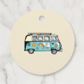 Een groovy babe retro regenboog 1e verjaardag bedankjes labels (Achterkant)