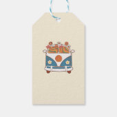 Een groovy babe retro regenboog 1e verjaardag cadeaulabel (Achterkant)