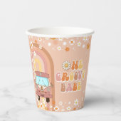 Een groovy babe retro regenboog 1e verjaardag papieren bekers (Voorkant)