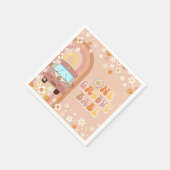 Een groovy babe retro regenboog 1e verjaardag servet (Hoek)