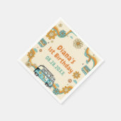 Een groovy babe retro regenboog 1e verjaardag servet (Hoek)