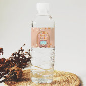 Een groovy babe retro regenboog 1e verjaardag waterfles etiket