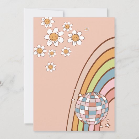 Een Groovy Baby 1e Verjaardagsfeestuitnodiging Kaart (Achterkant)