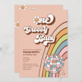 Een Groovy Baby 1e Verjaardagsfeestuitnodiging Kaart (Voorkant / Achterkant)