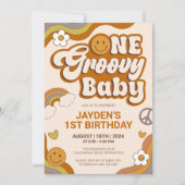 Een Groovy Baby Retro 70s Party Verjaardag Kaart (Voorkant)
