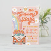 Een groovy Baby verjaardagsfeestje Kaart (Staand voorkant)