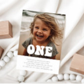 Een - Groovy Foto Verjaardagsuitnodiging  Kaart