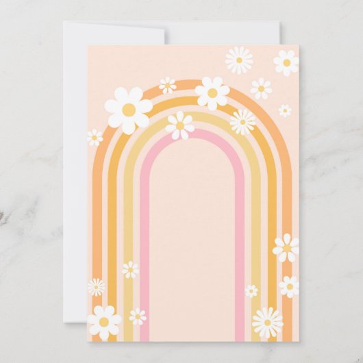 Eén Groovy Girl Boho Daisy Rainbow 1ste verjaardag Kaart (Achterkant)