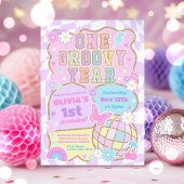 Een groovy jaar Preppy Varsity 1e verjaardagsfeest Kaart