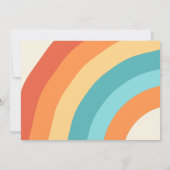 Een groovy jaar retro regenboog 1e verjaardag foto kaart (Achterkant)