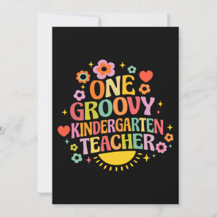 Een groovy kleuterleerkracht kaart