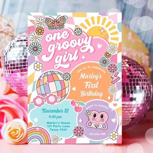 Een Groovy Meisje Retro Preppy Varsity Verjaardag Kaart