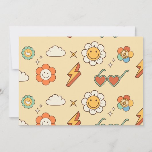 Een Groovy Meisje Retro Regenboog 1e Verjaardag Fo Kaart (Achterkant)