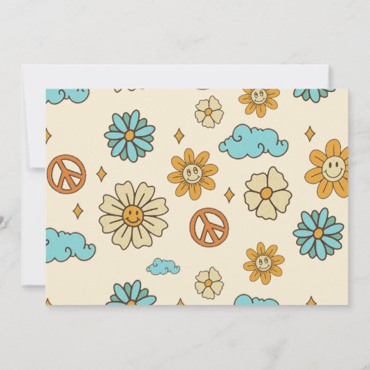 Een Groovy Meisje Retro Regenboog 1e Verjaardag Fo Kaart (Achterkant)