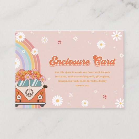 Een Groovy Meisje Retro Regenboog 1e Verjaardag Informatiekaartje (Voorkant)