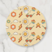 Een Groovy Meisje Retro Regenboog 1e Verjaardagsfe Bedankjes Labels (Achterkant)