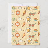 Een Groovy Meisje Retro Regenboog 1e Verjaardagsfe Kaart (Achterkant)