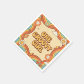 Een Groovy Meisje Retro Regenboog 1e Verjaardagsfe Servet (Hoek)