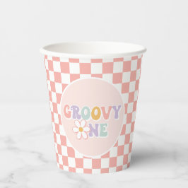 Een Groovy meisje roze Daisy Checker Papieren Bekers