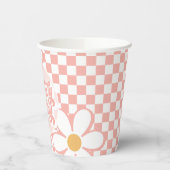 Een Groovy meisje roze Daisy Checker Papieren Bekers (Links)