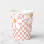 Een Groovy meisje roze Daisy Checker Papieren Bekers (Rechts)