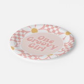 Een Groovy meisje roze Daisy Checker Papieren Bordje (Gekanteld)