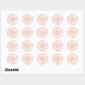 Een Groovy meisje roze Daisy Checker Ronde Sticker (Vel)