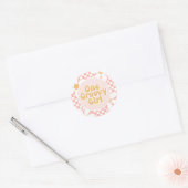 Een Groovy meisje roze Daisy Checker Ronde Sticker (Envelop)