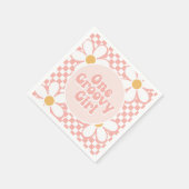 Een Groovy meisje roze Daisy Checker Servet (Hoek)