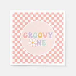Een Groovy meisje roze Daisy Checker Servet