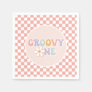 Een Groovy meisje roze Daisy Checker Servet