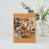 Een groovy retro dansende ui briefkaart (Staand voorkant)