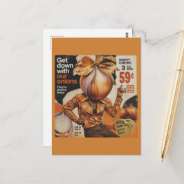 Een groovy retro dansende ui briefkaart