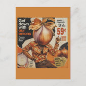 Een groovy retro dansende ui briefkaart (Voorkant)