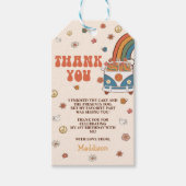 Een Groovy Retro Regenboog 1e Verjaardag Cadeaulabel (Voorkant)