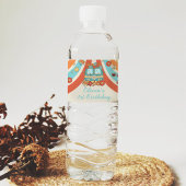 Een Groovy Retro Regenboog 1e Verjaardag Waterfles Etiket