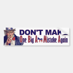 Een grote A**-fout opnieuw - Anti-Obama Bumpersticker