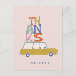 Een grote autolading vol Dank Dank U Briefkaart