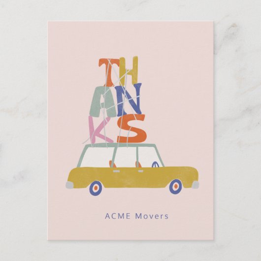 Een grote autolading vol Dank Dank U Briefkaart (Voorkant)