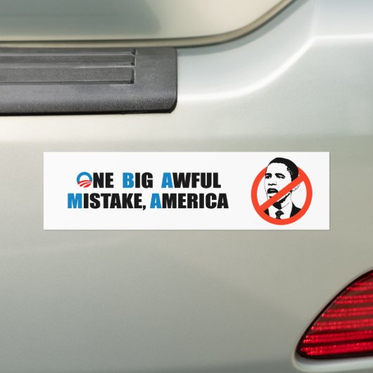 ÉÉN GROTE AWFUL MISTAKE, AMERIKA BUMPERSTICKER (Op auto)