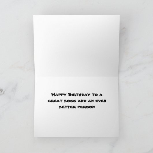 EEN "GROTE BAAS" GEFELICITEERD MET ZIJN VERJAARDAG KAART (Binnen)