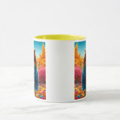 Een grote beer die op zijn achterpoten staat. mok (Midden)